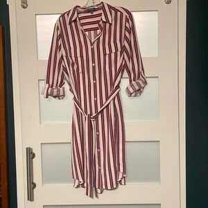 Madison pink and Navy shirt dress
